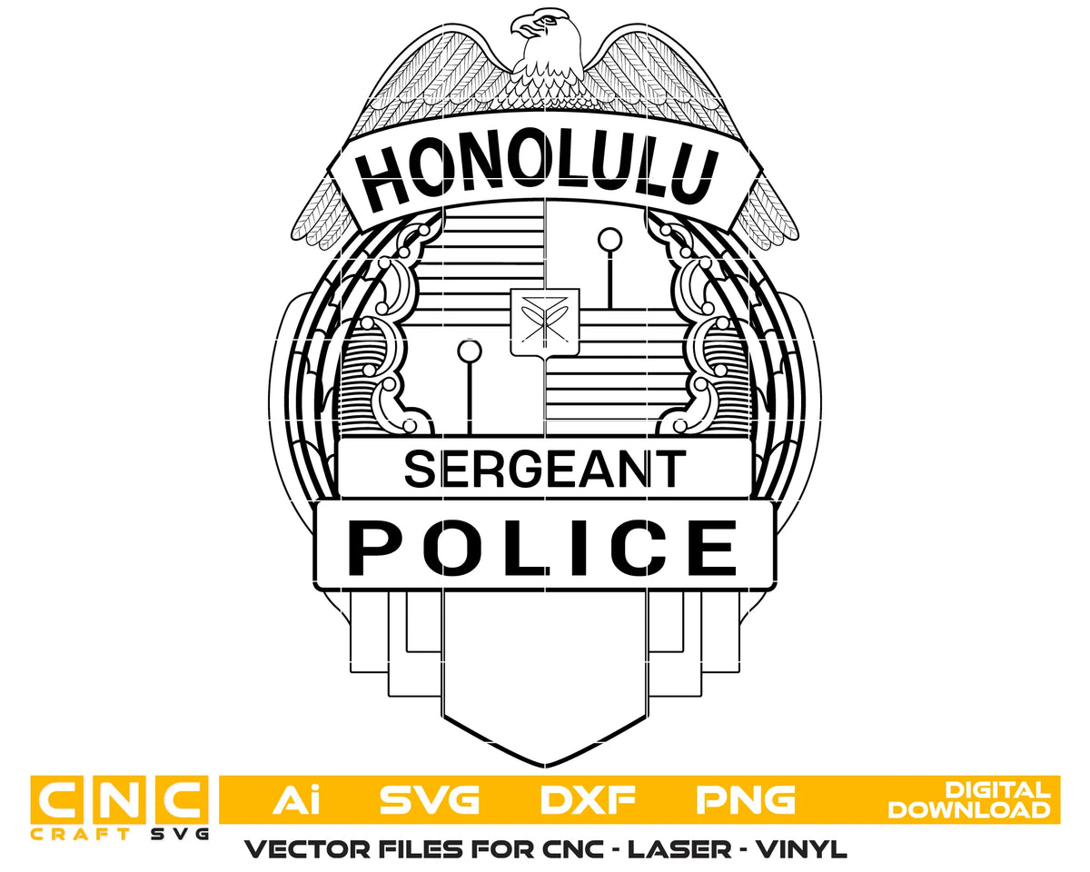 Honolulu Police Sergeant Badge SVG Hawaii Law Enforcement Vector