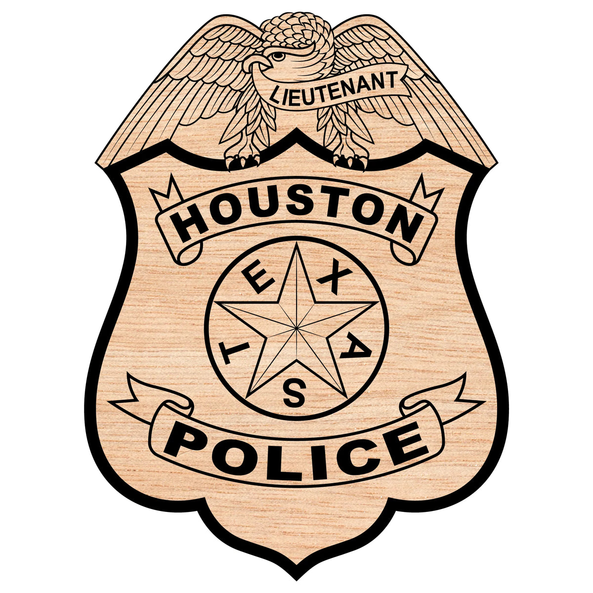 Houston Police Lieutenant Badge SVG Texas Law Enforcement Vector