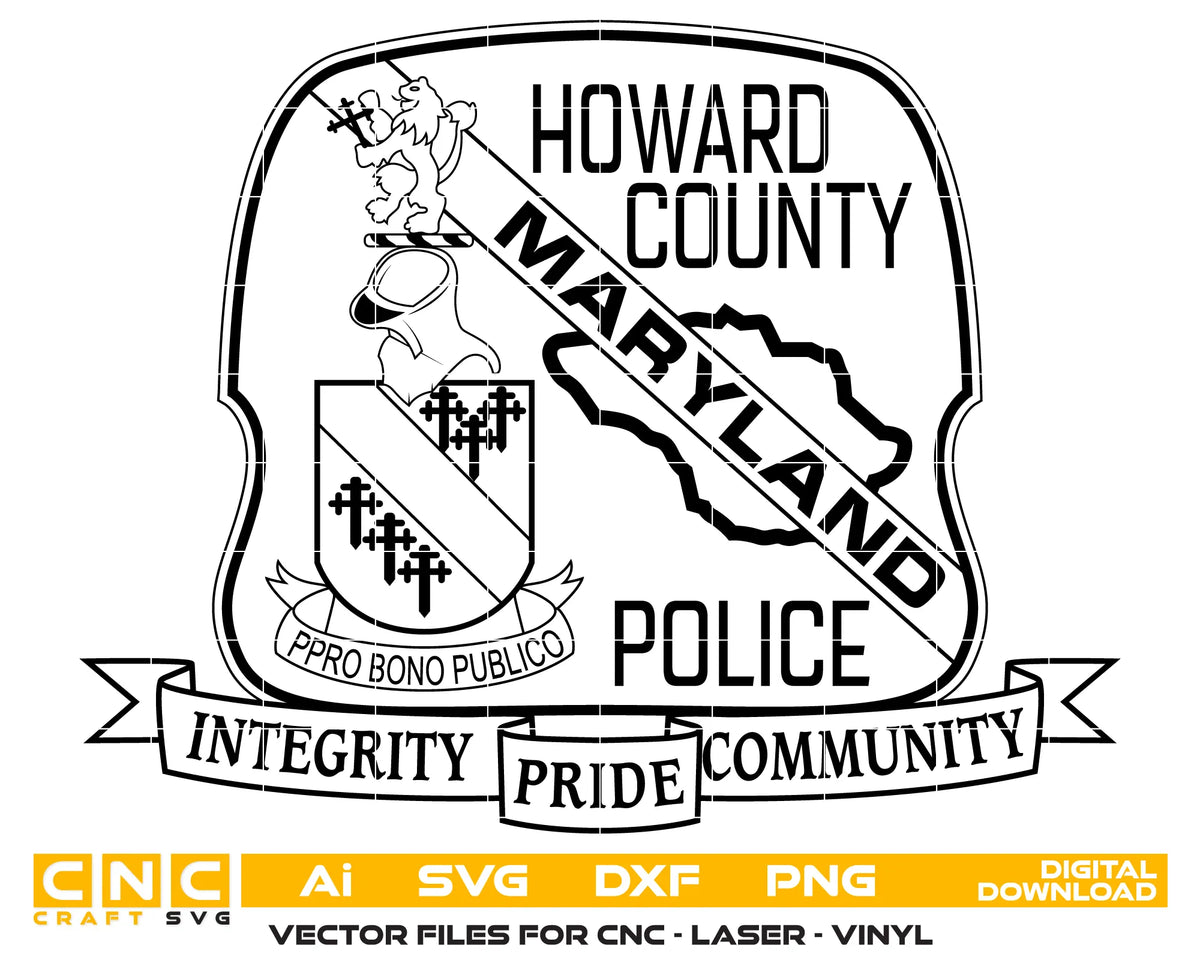 Howard County Police Department Patch Maryland SVG Law Enforcement Vector
