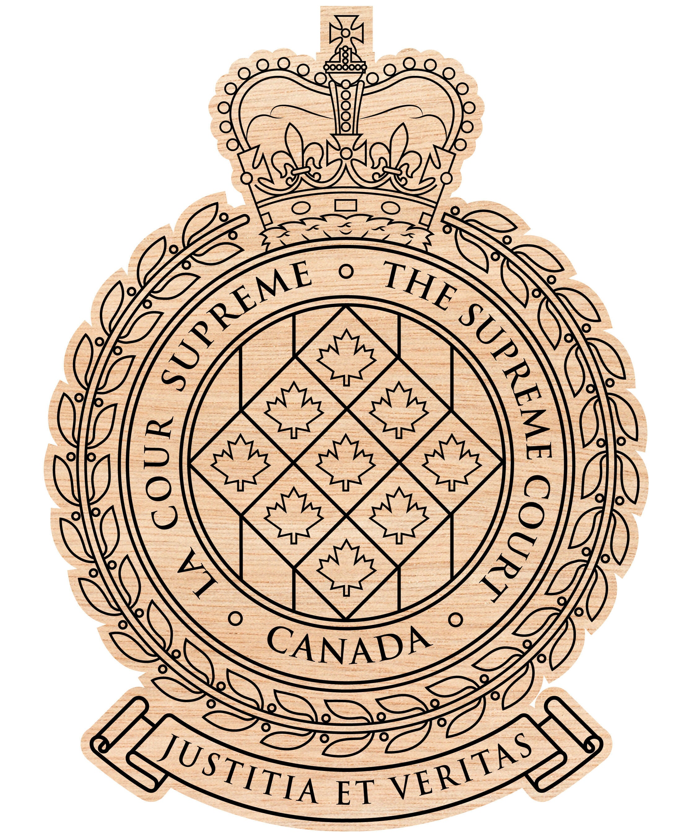 La Cour Supreme The Supreme Court Canada Badge Wooden-01