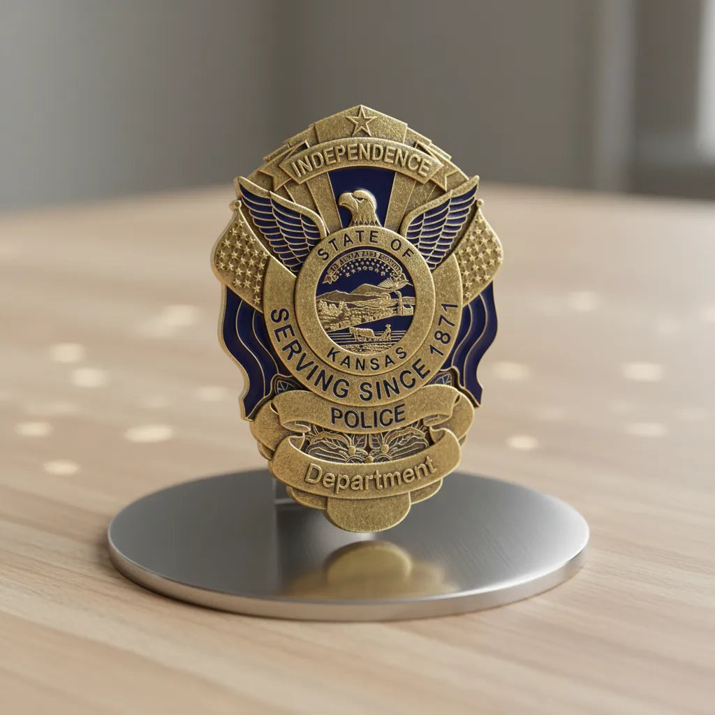 Independence Kansas Police Badge SVG
Kansas Law Enforcement Vector
Police Eagle Badge State Seal
Officer Plaque Engraving File
Independence Police Sign CNC File