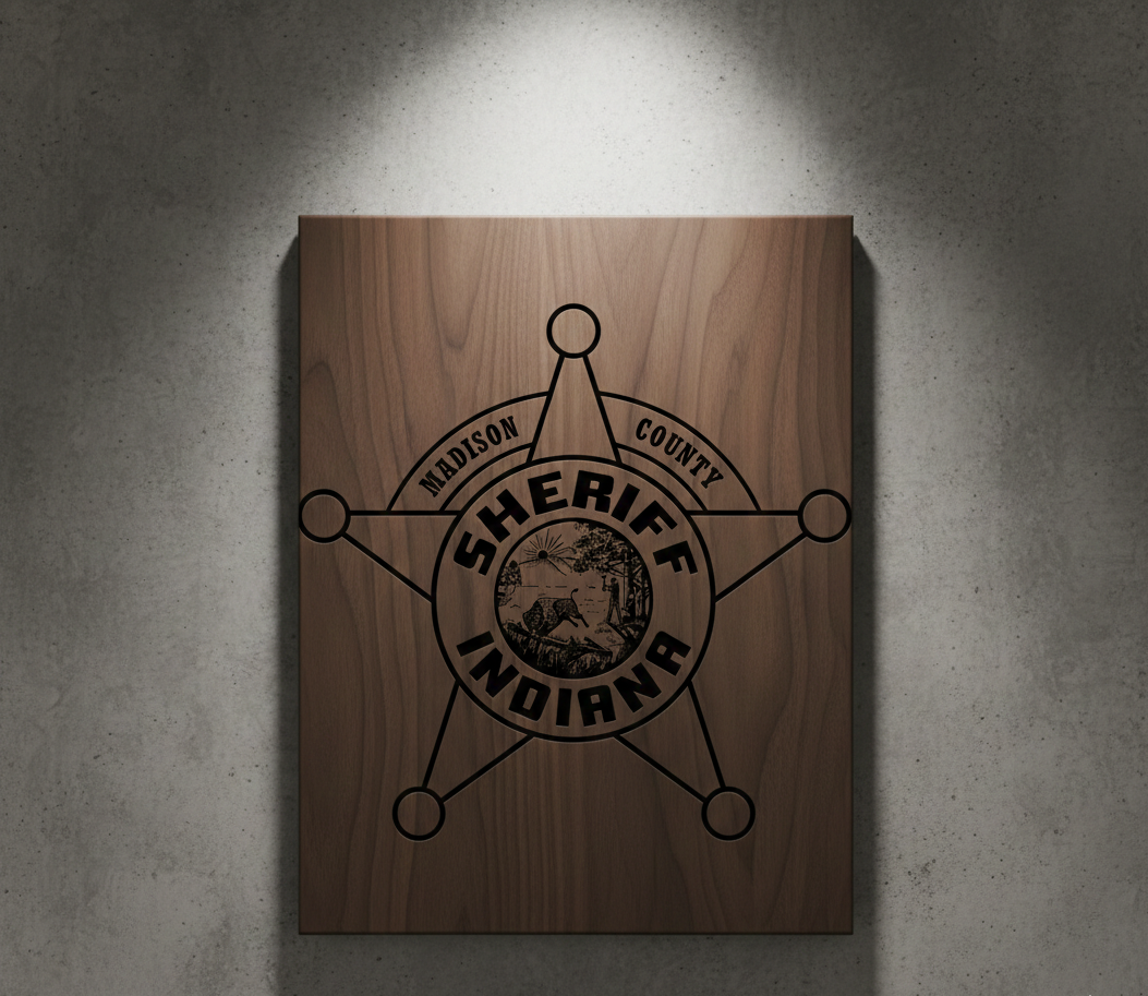 Madison County Sheriff Badge SVG
Indiana Sheriff Star Vector Design
Madison County Indiana Police Emblem
Law Enforcement Star Badge for Engraving
Indiana State Seal Sheriff Logo CNC File