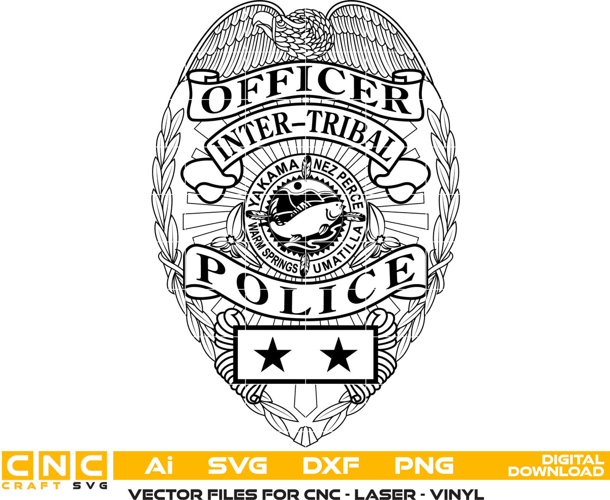 Inter-Tribal Police Officer Badge SVG Tribal Law Enforcement Vector