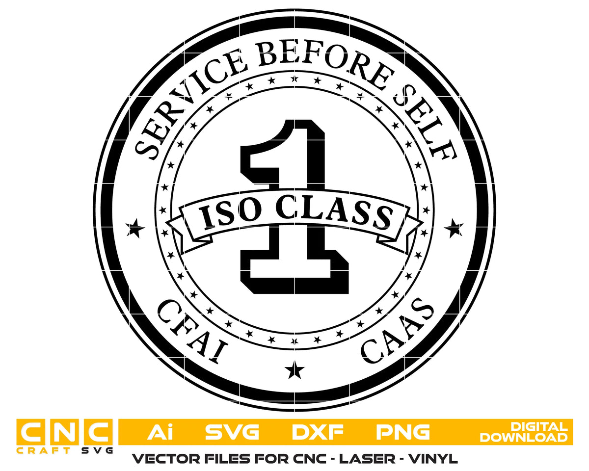 ISO Class 1 CFAI CAAS Logo SVG Public Safety Vector
