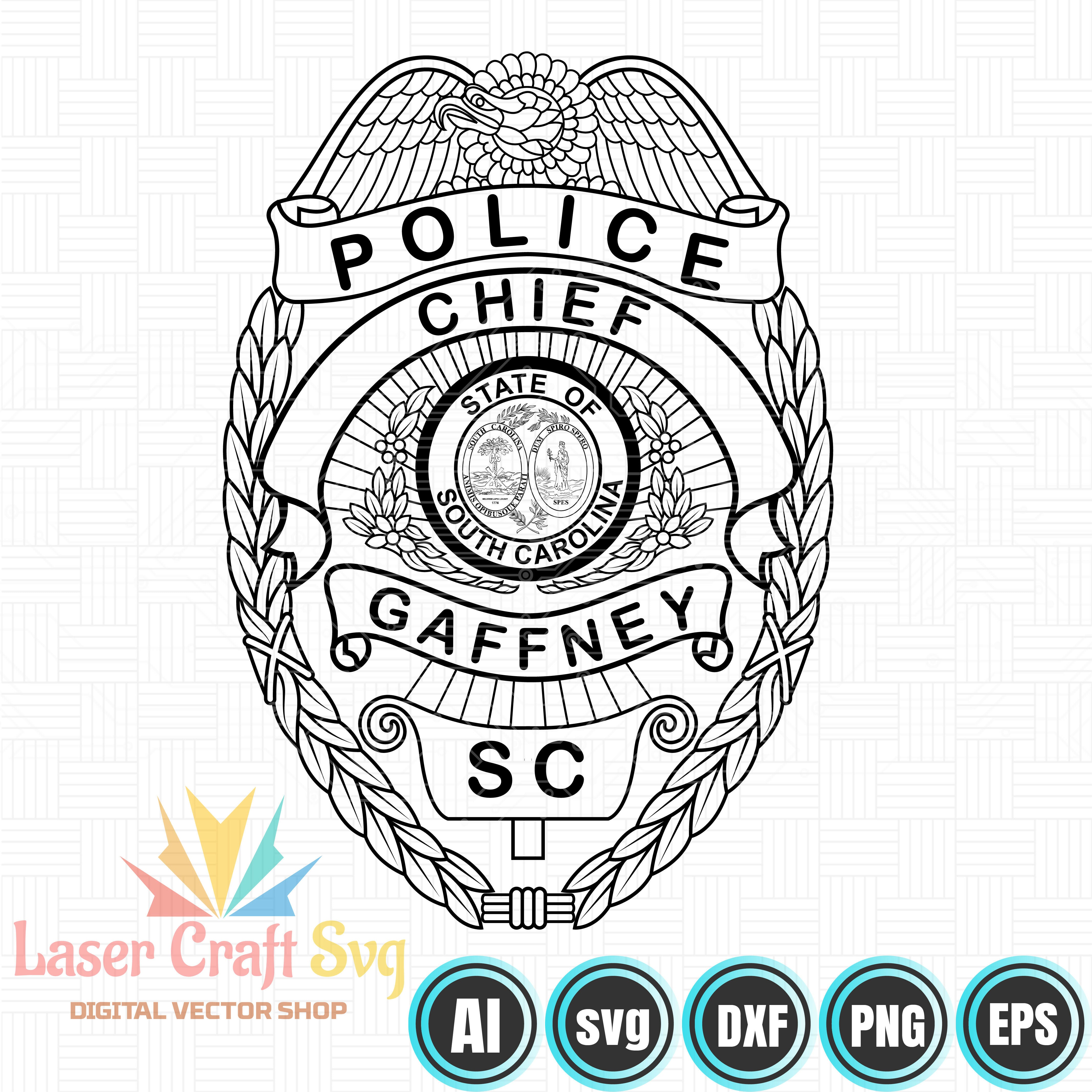 Gaffney Chief Police badge-01