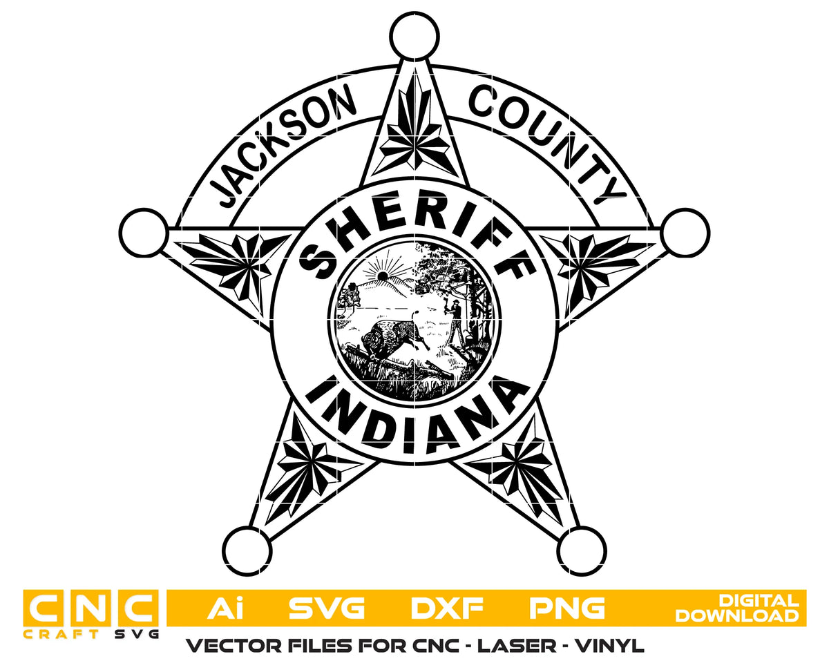 Jackson County Sheriff's Office Badge SVG Indiana Law Enforcement Vector