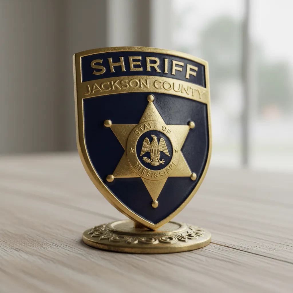Jackson County Sheriff Patch SVG
Mississippi Law Enforcement Vector
Sheriff Shield 6-Point Star Emblem
Deputy Plaque Engraving File
Jackson County Sheriff Sign CNC File