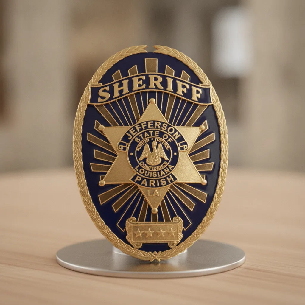Jefferson Parish Sheriff Badge SVG
Louisiana Law Enforcement Shield Vector
State of Louisiana Pelican Seal Engraving File
Oval Star Sheriff Badge Sign CNC File
Jefferson Parish Sheriff Vector for Lasers