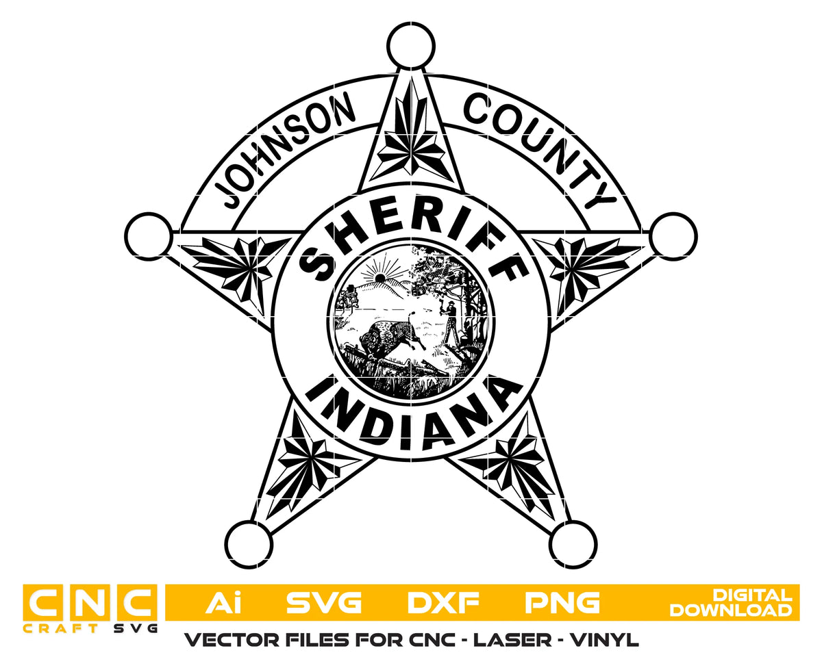 Johnson County Sheriff's Office Badge SVG Indiana Law Enforcement Vector