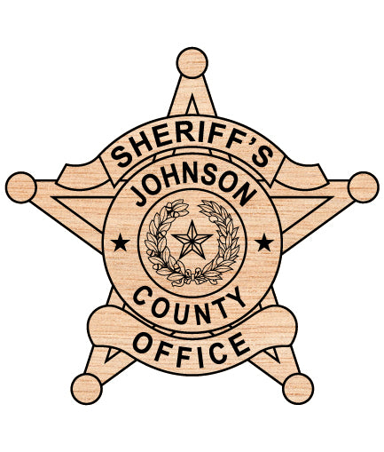 Johnson County Sheriff Badge SVG
Texas Law Enforcement Vector Design
Lone Star Wreath Police Emblem
5-Point Star Badge Engraving File
Johnson County Sign CNC Router File