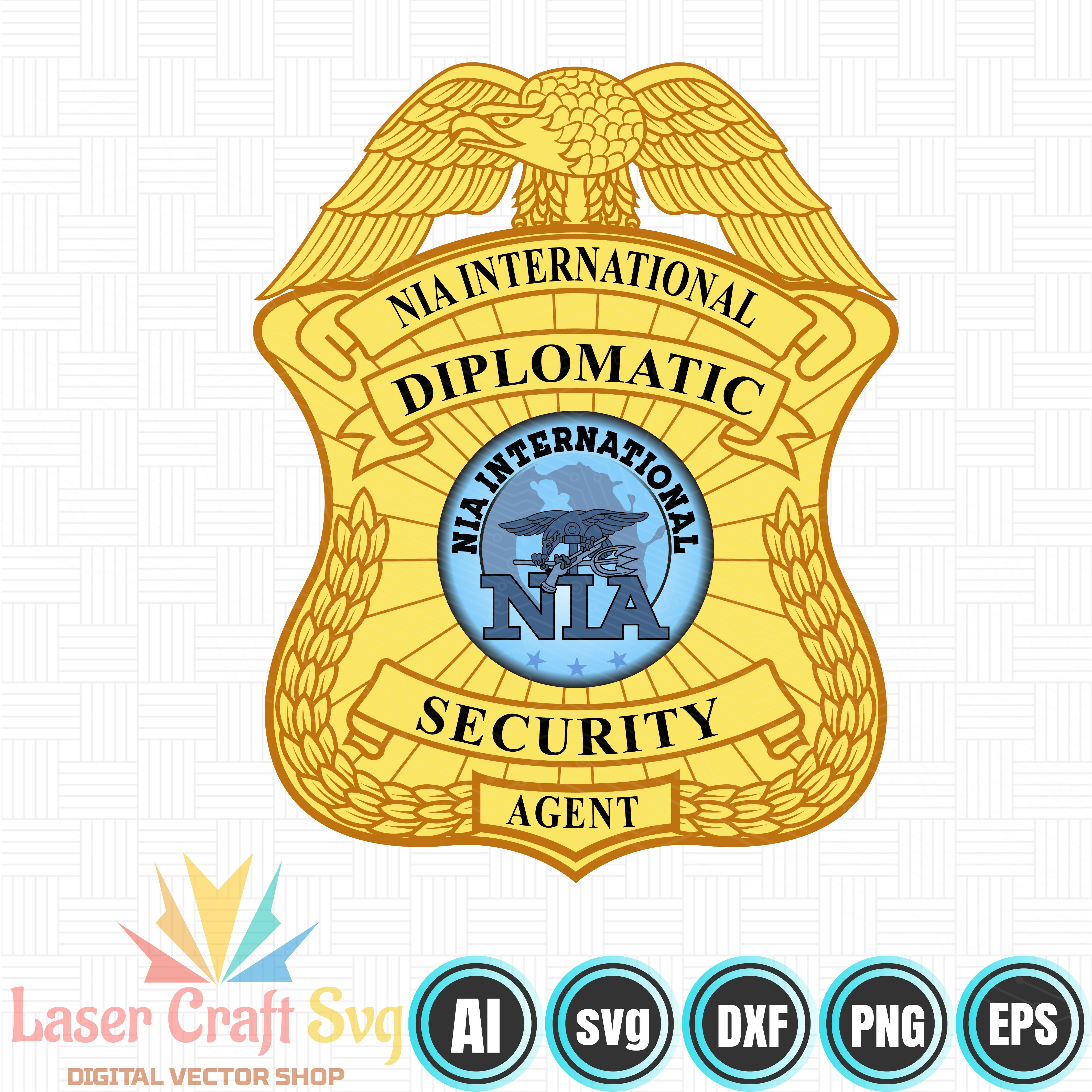 NIA International Diplomatic Securetu Agent Badge--01