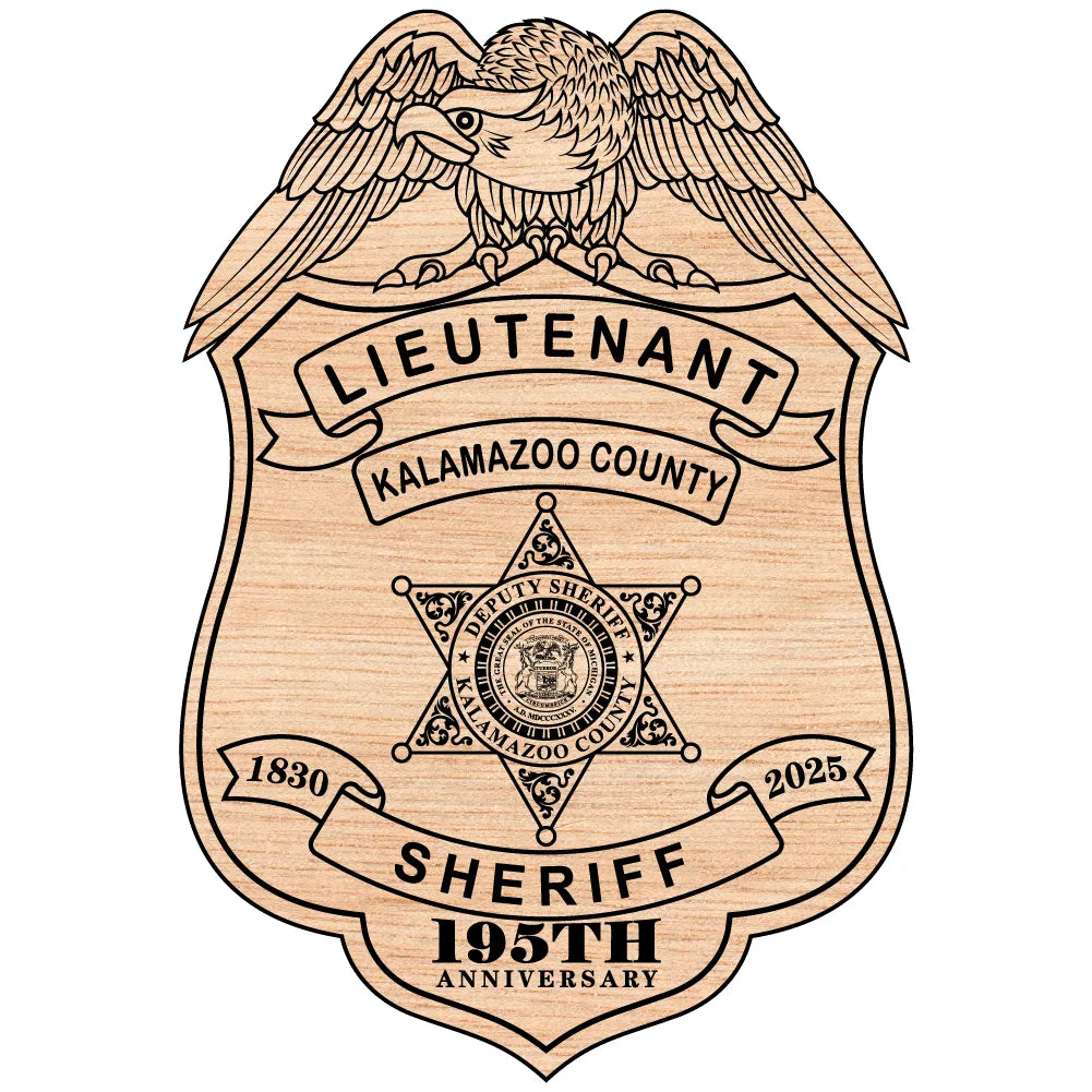 Kalamazoo County Sheriff Lieutenant 195th Anniversary Badge SVG Michigan Law Enforcement Vector