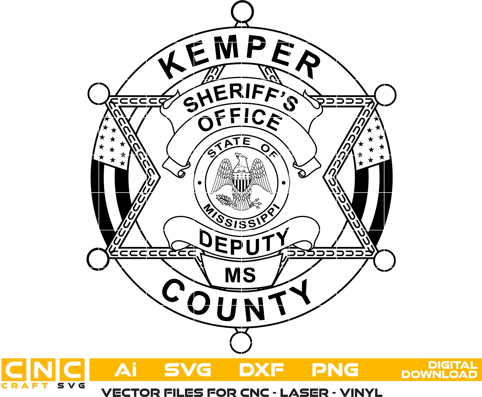 Kemper County Deputy Sheriff Badge SVG