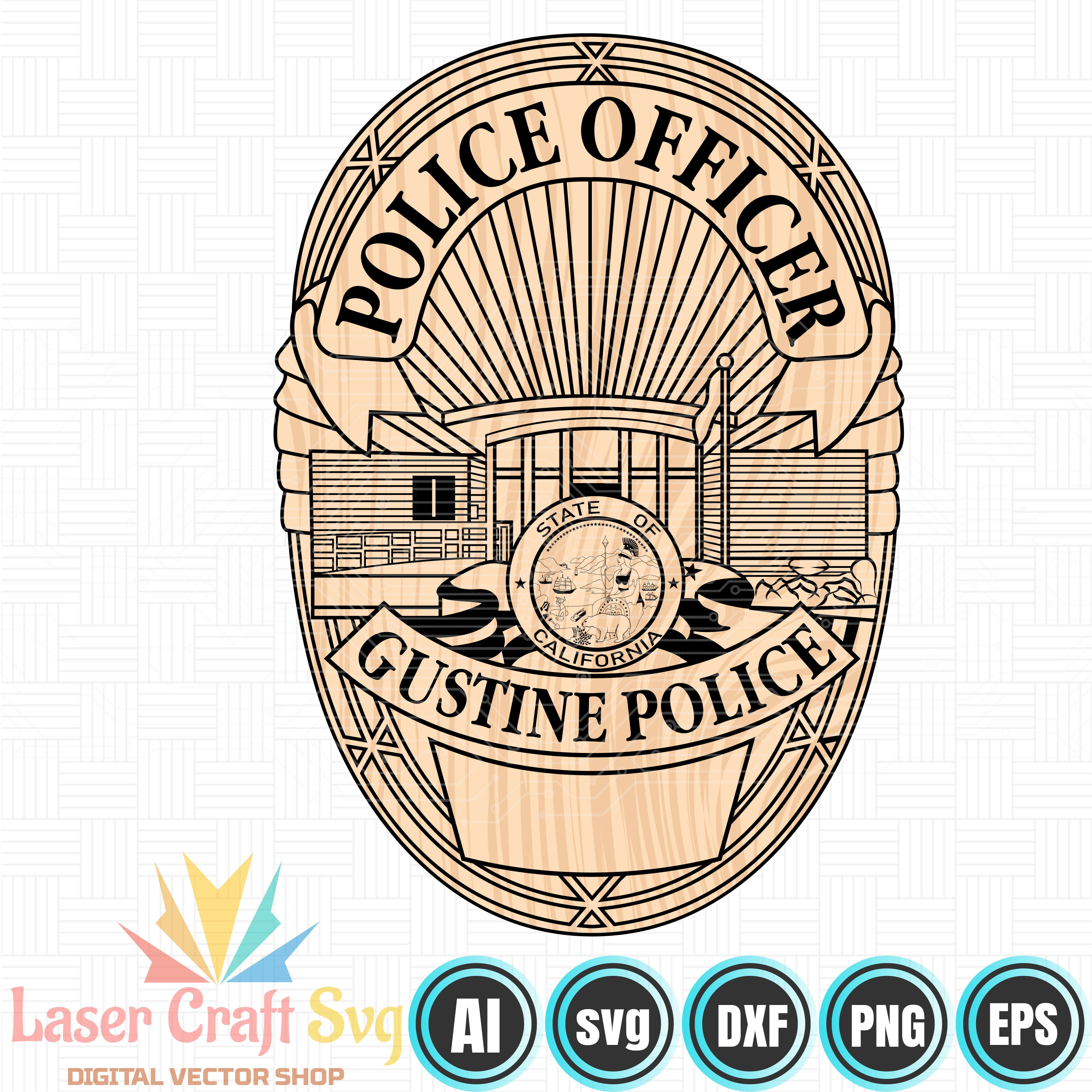 Gustine Police Officer Badge-01