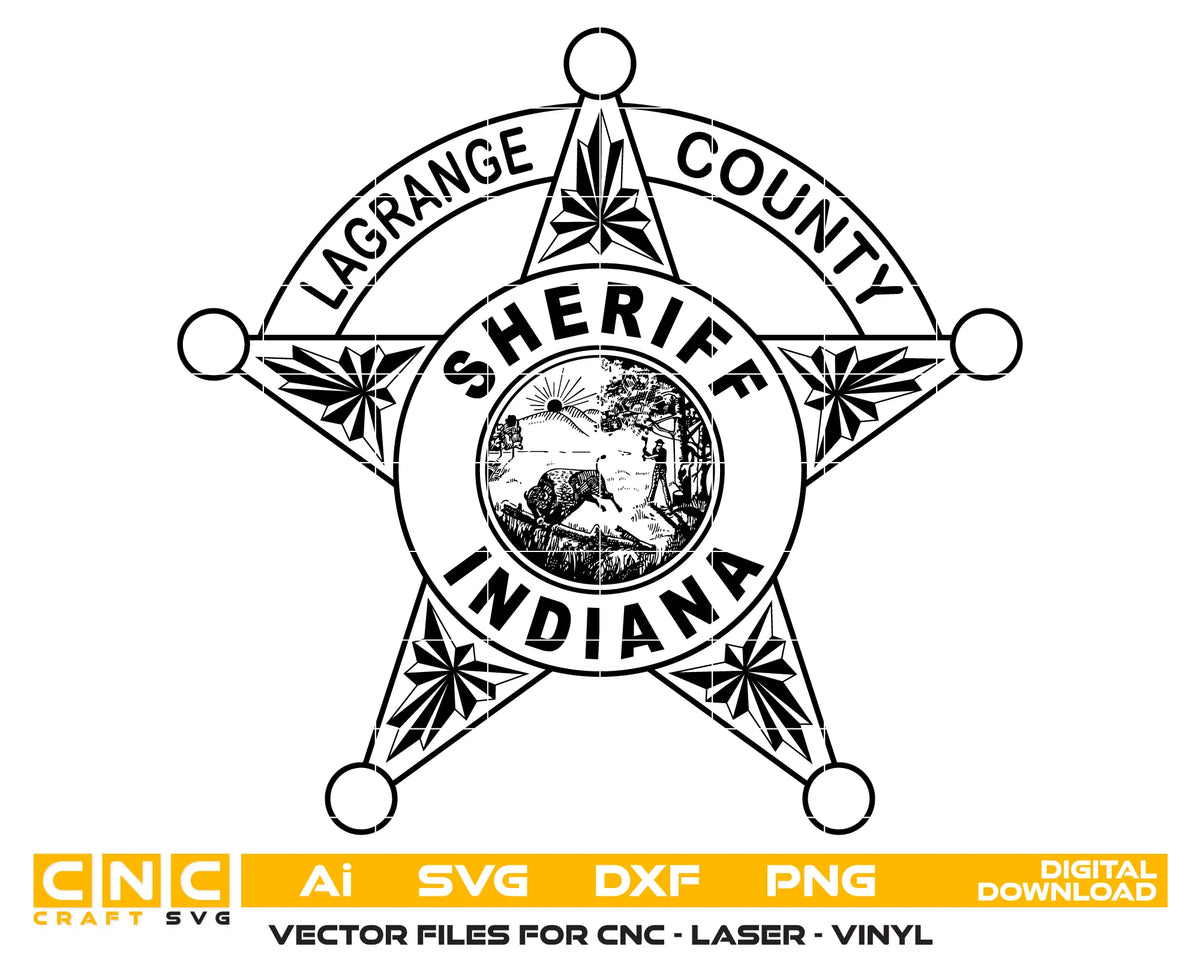 Lagrange County Sheriff's Office Badge SVG Indiana Law Enforcement Vector