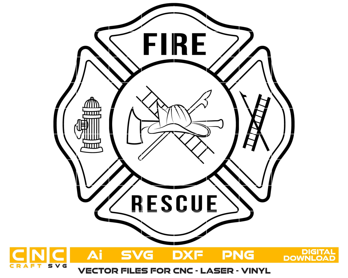 Lake County Fire Department Badge SVG Firefighter Vector