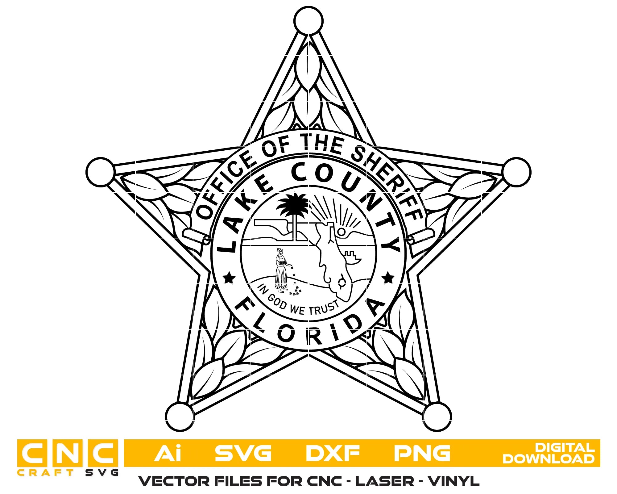 Lake County Sheriff Office Badge SVG Florida Law Enforcement Vector