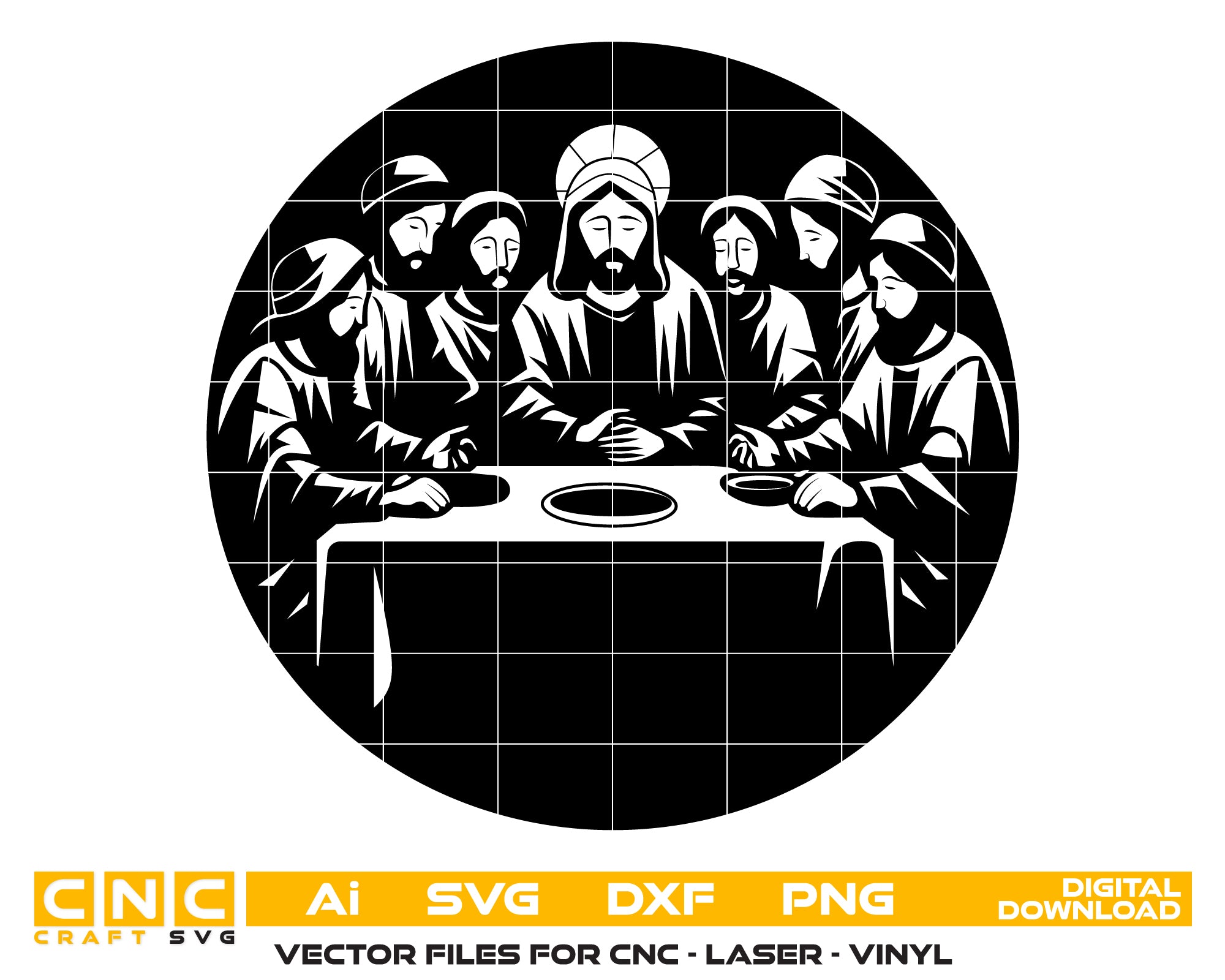 Last Supper Digital File | CNC, Laser, and Vector Art