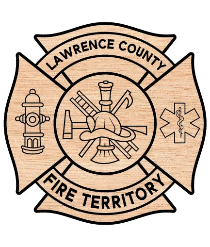 Lawrence County Fire Territory Badge Indiana SVG Firefighter Vector
