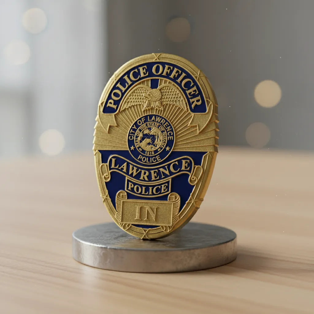 Lawrence Police Officer Badge SVG
Indiana Law Enforcement Vector Design
Eagle Oval Police Badge Engraving File
City of Lawrence IN Sign CNC File
State of Indiana Seal Vector for Laser Cutting