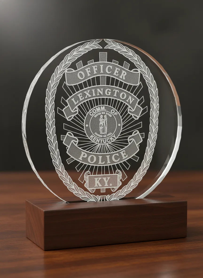 Lexington KY Police Officer Badge SVG
Kentucky Law Enforcement Shield Vector
Commonwealth of Kentucky Seal Engraving File
Lexington Police Badge Sign CNC File
Police Officer Shield Vector for Lasers