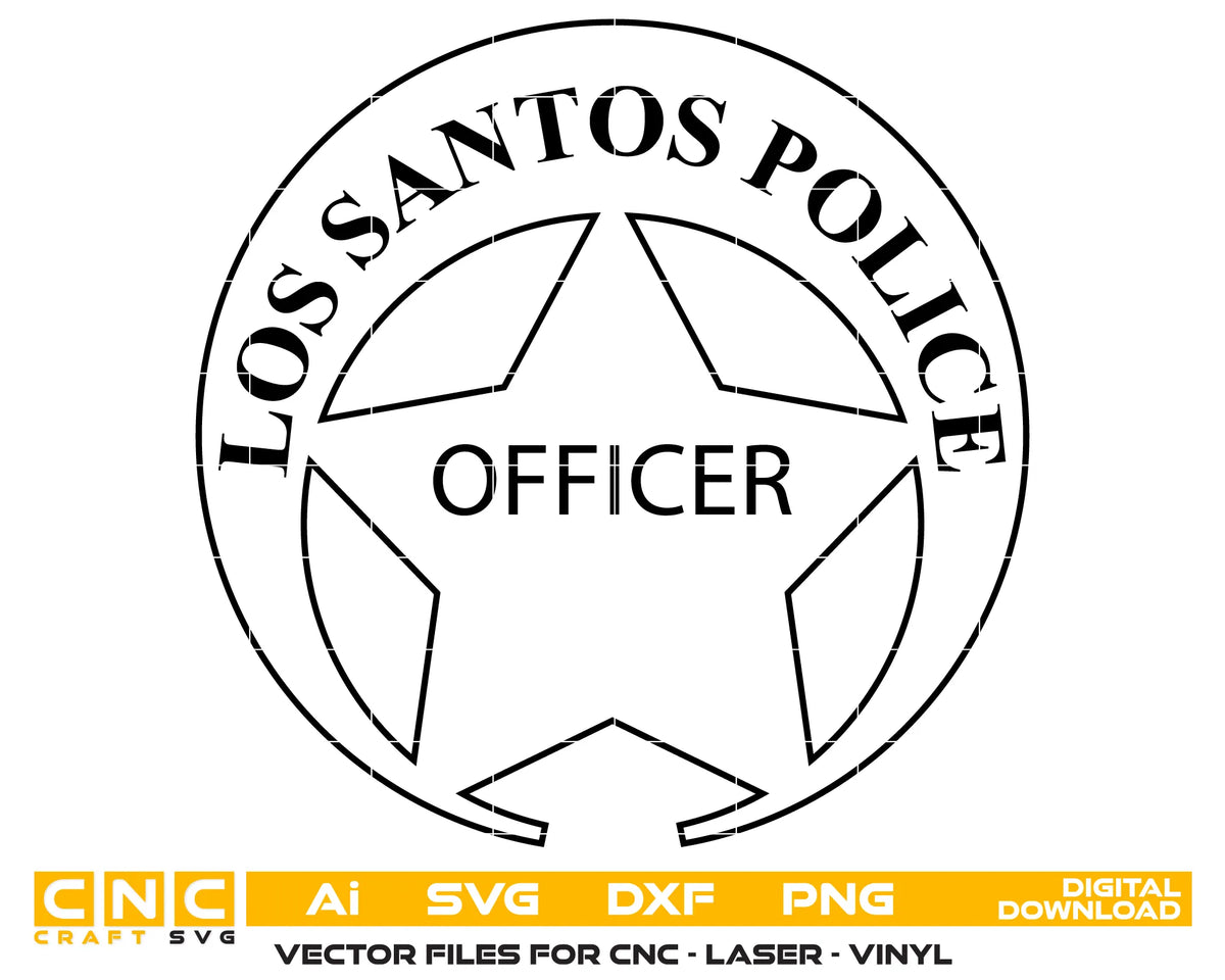 Los Santos Police Officer Badge SVG Police Vector