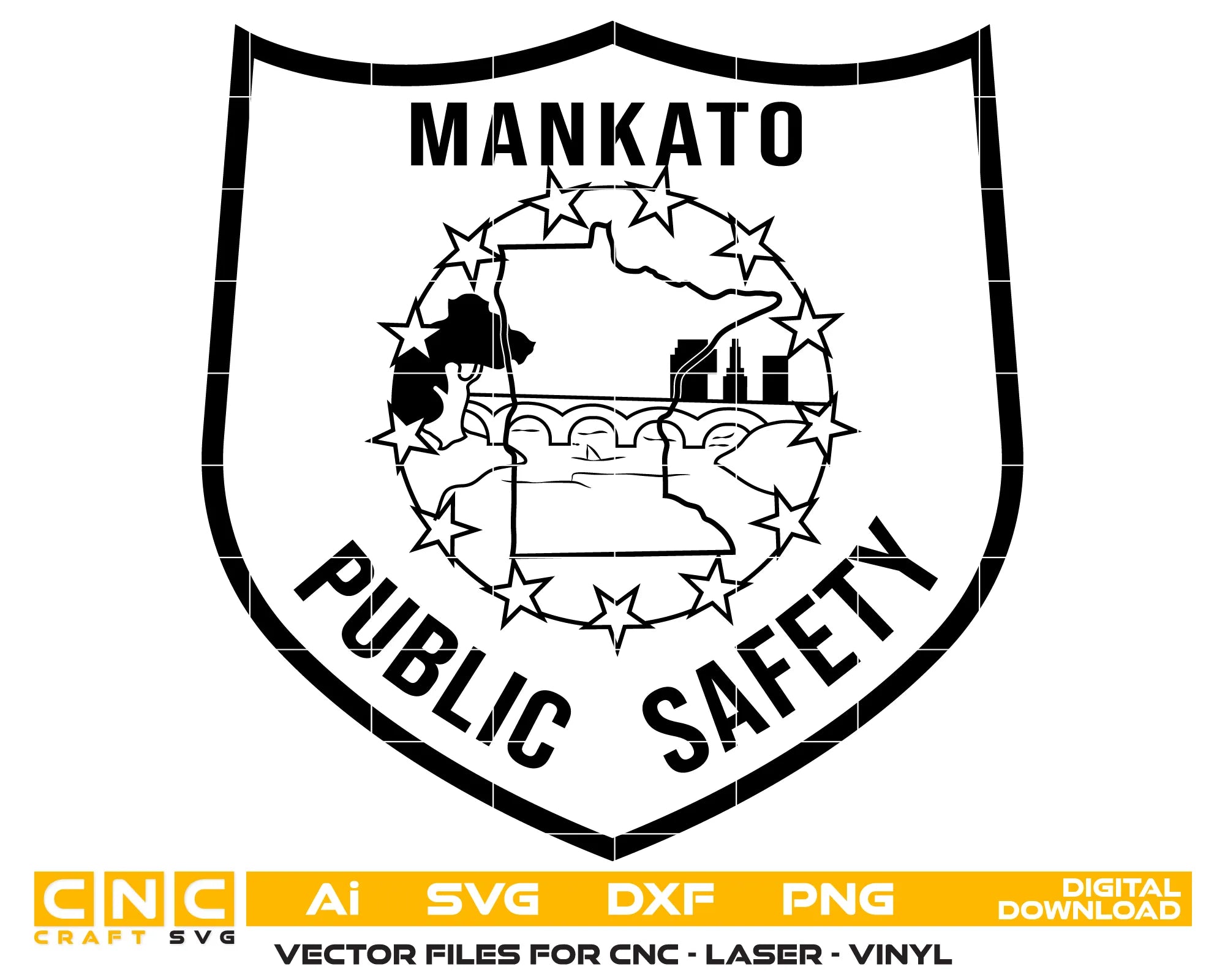 Mankato Public Safety Patch Minnesota SVG Minnesota Public Safety Vector