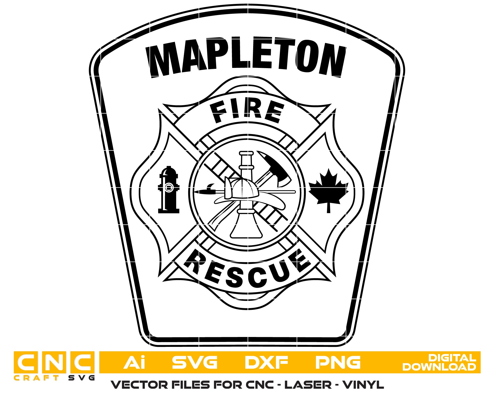 Mapleton Fire Rescue Patch SVG
Firefighter Maltese Cross Vector
Mapleton Fire Department Emblem
Firefighter Plaque Engraving File
Fire Rescue Sign CNC File