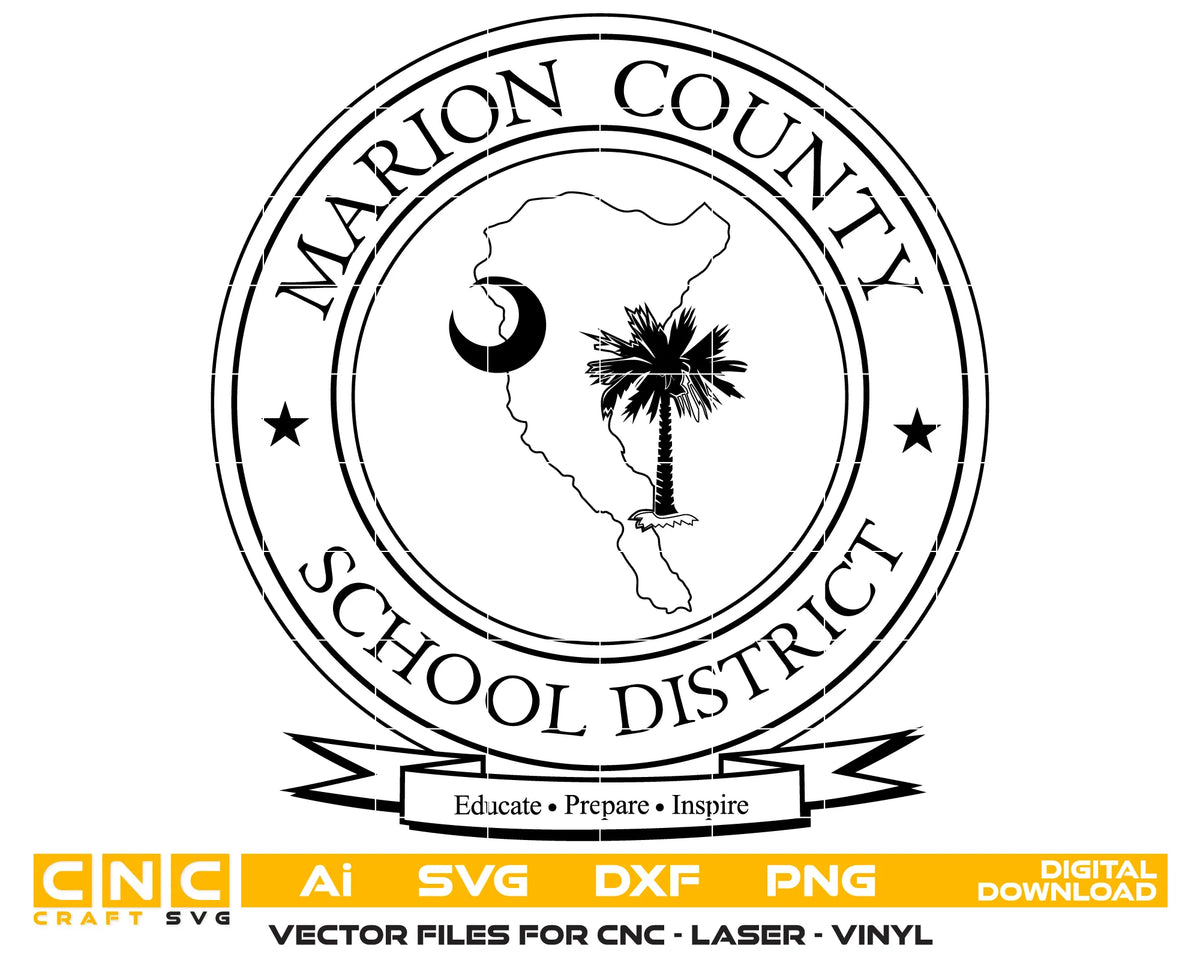 Marion County School District Logo SVG South Carolina Vector