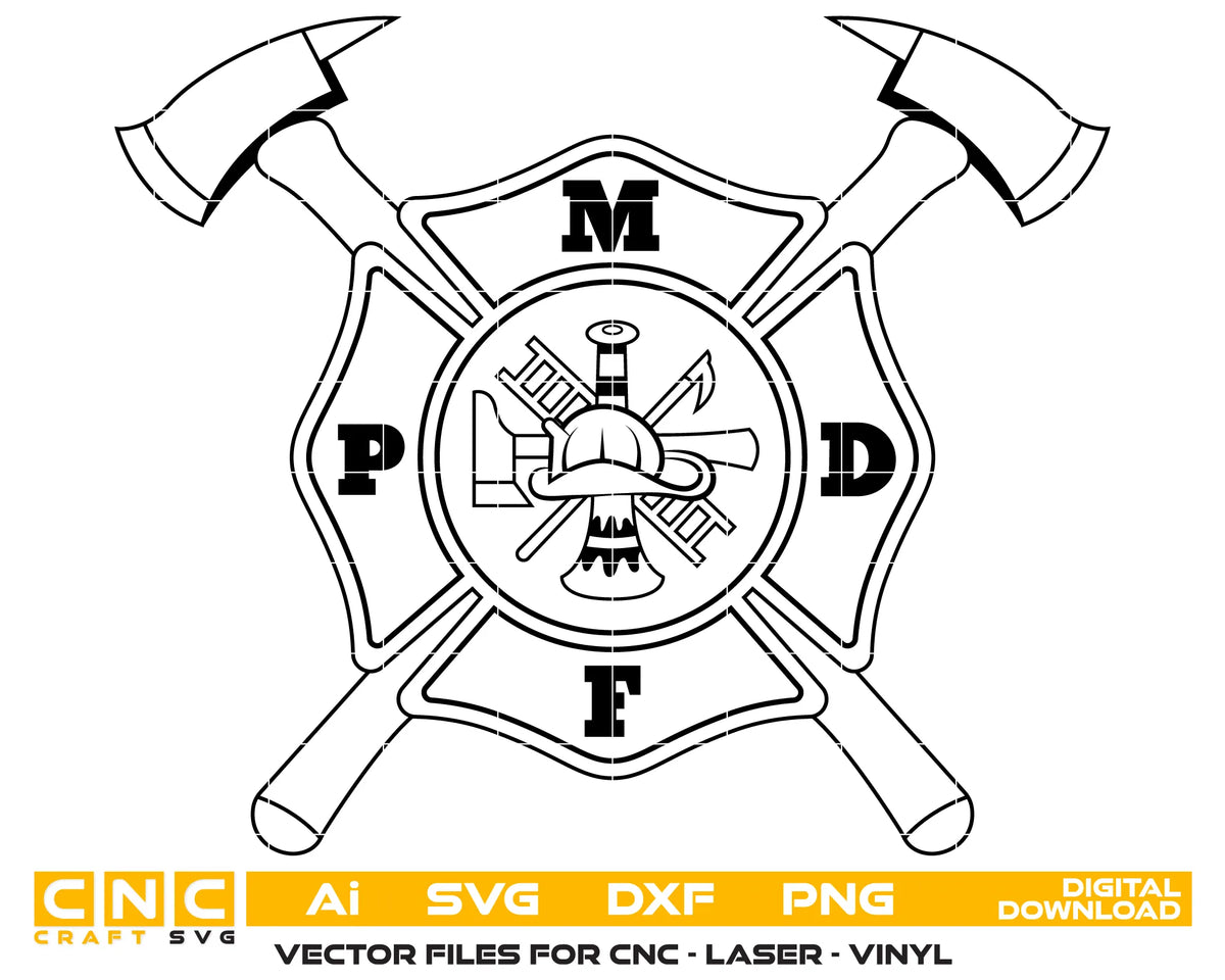 Martinsville Fire Protection & Rescue Badge SVG Firefighter Vector
