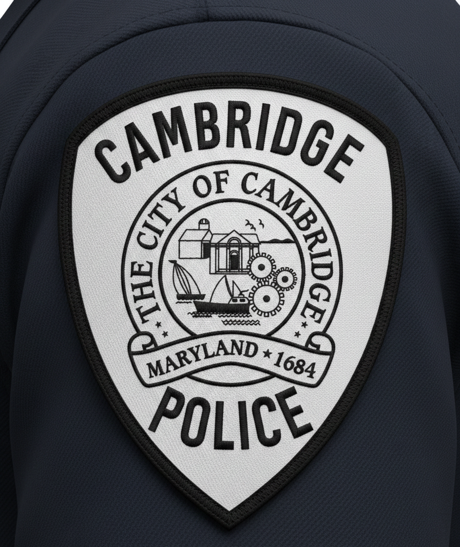 Cambridge Police Department Patch SVG
Maryland City Police Badge Vector
City of Cambridge MD Seal Design
Law Enforcement Patch for Engraving
Cambridge Police Emblem CNC File