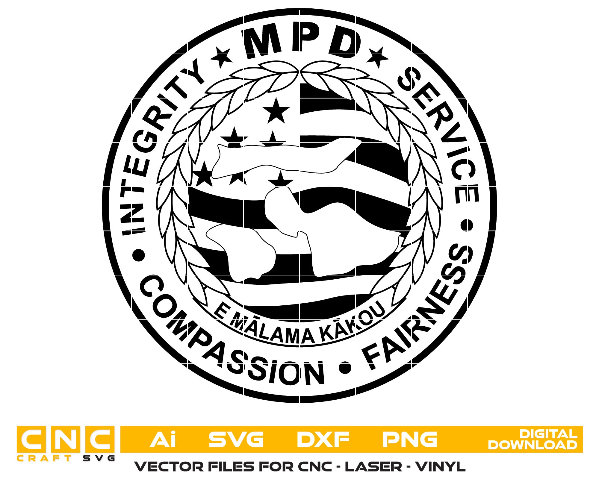 Maui Police Department Logo SVG, Maui Police Logo Vector, Police Department Logo SVG, Law Enforcement Emblem Vector, Police Seal SVG, Logo Engraving File