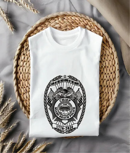 Miami Beach Police Chief 250th Anniversary Badge SVG Florida Law Enforcement Vector