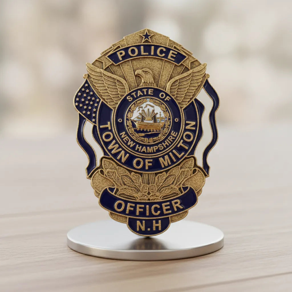 Milton NH Police Officer Badge SVG
New Hampshire Law Enforcement Shield Vector
State of NH Seal Engraving File
American Flag Police Badge Sign CNC File
Police Officer Shield Vector for Lasers