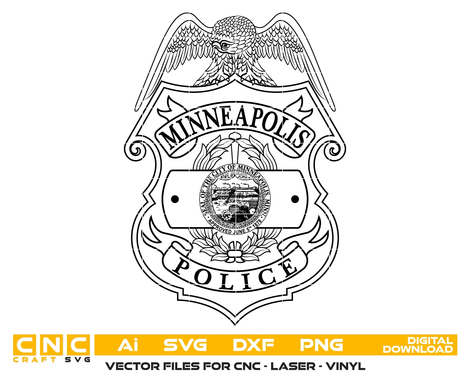 Minneapolis Police Department Badge SVG Minnesota Law Enforcement Vector