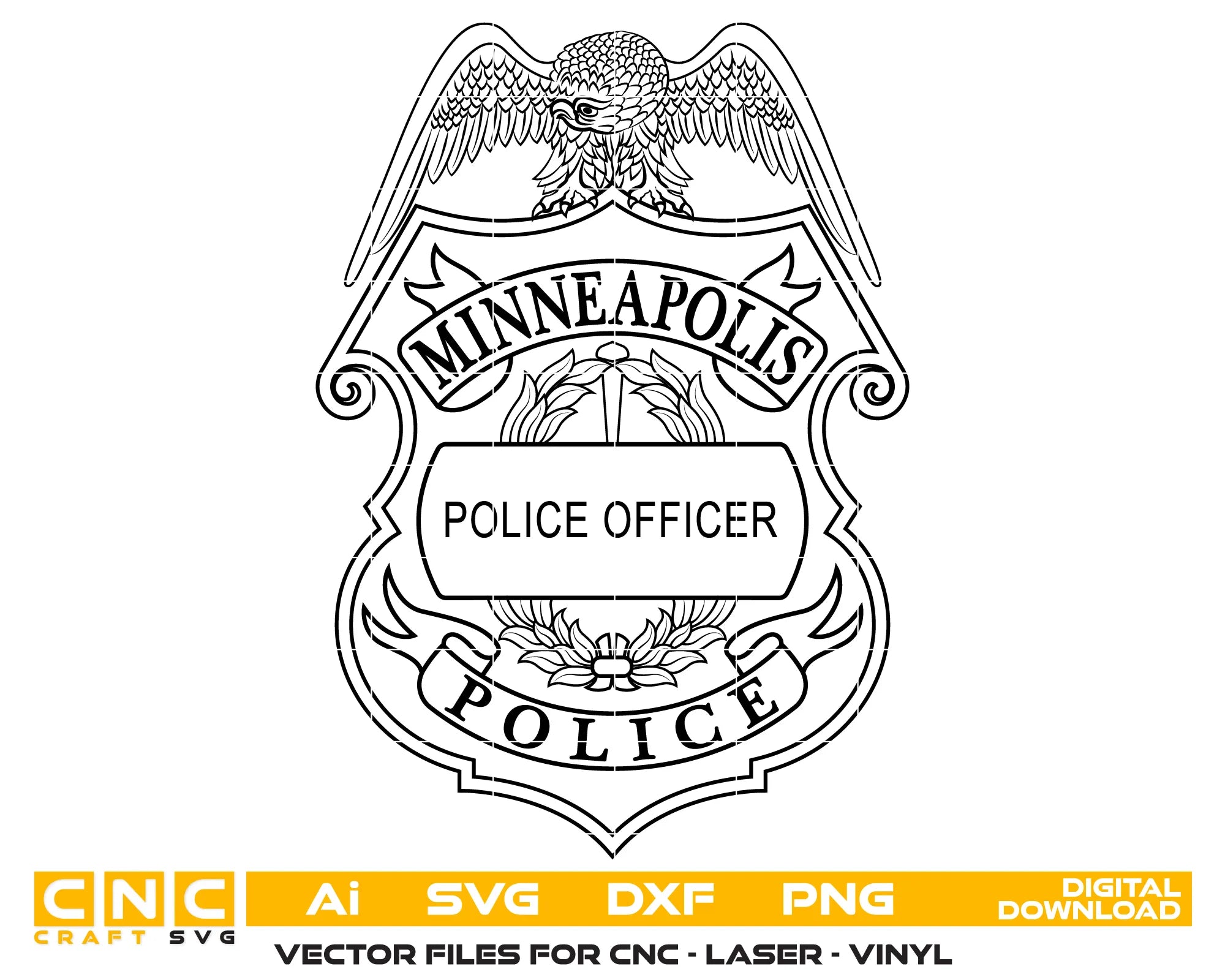 Minneapolis Police Officer Badge Minnesota SVG Minnesota Law Enforcement Vector