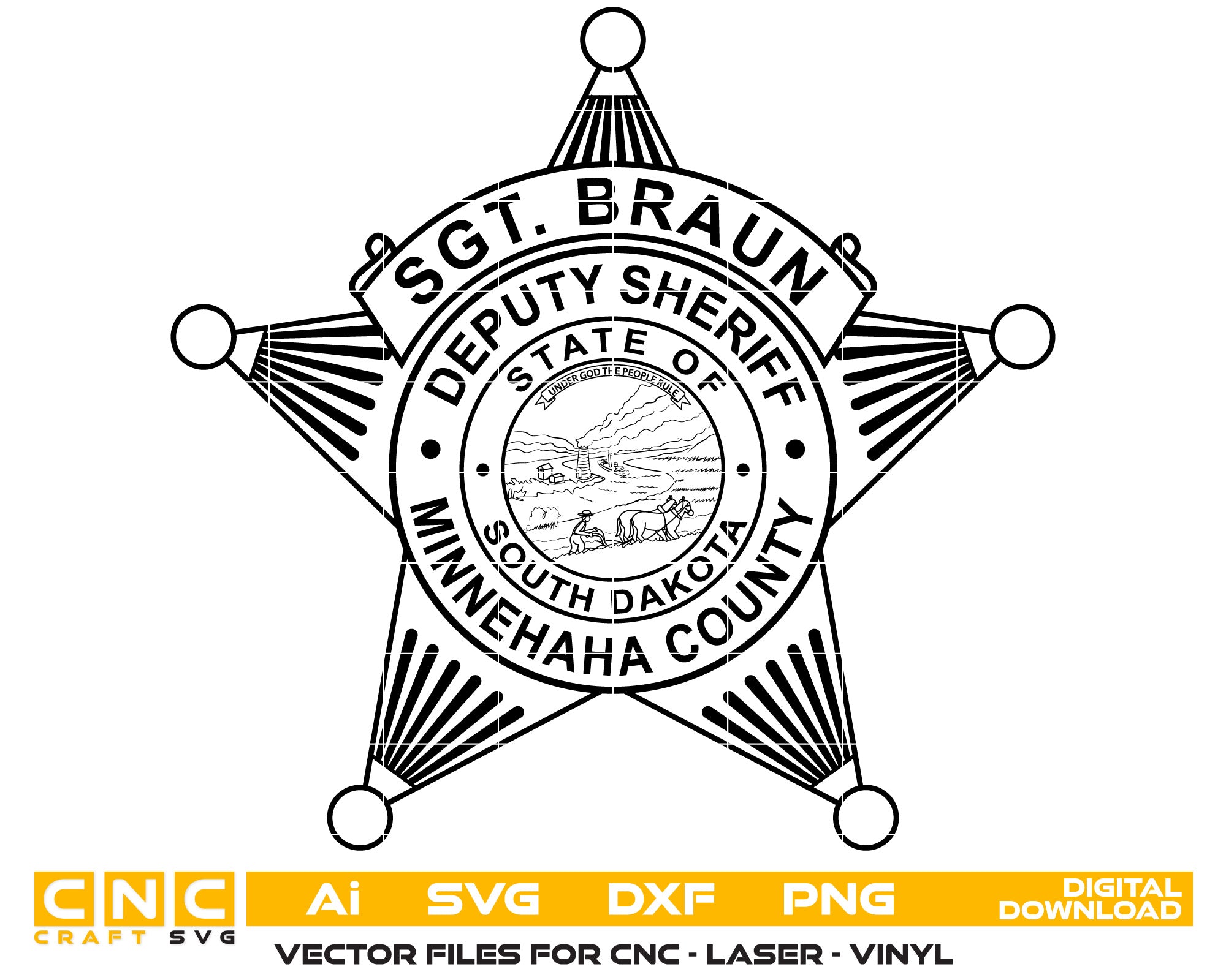 Minnehaha County Deputy Sheriff Badge SVG
Minnehaha County Sheriff Badge Vector
South Dakota Deputy Sheriff Badge
Law Enforcement Badge Minnehaha County
Minnehaha County Sheriff Emblem