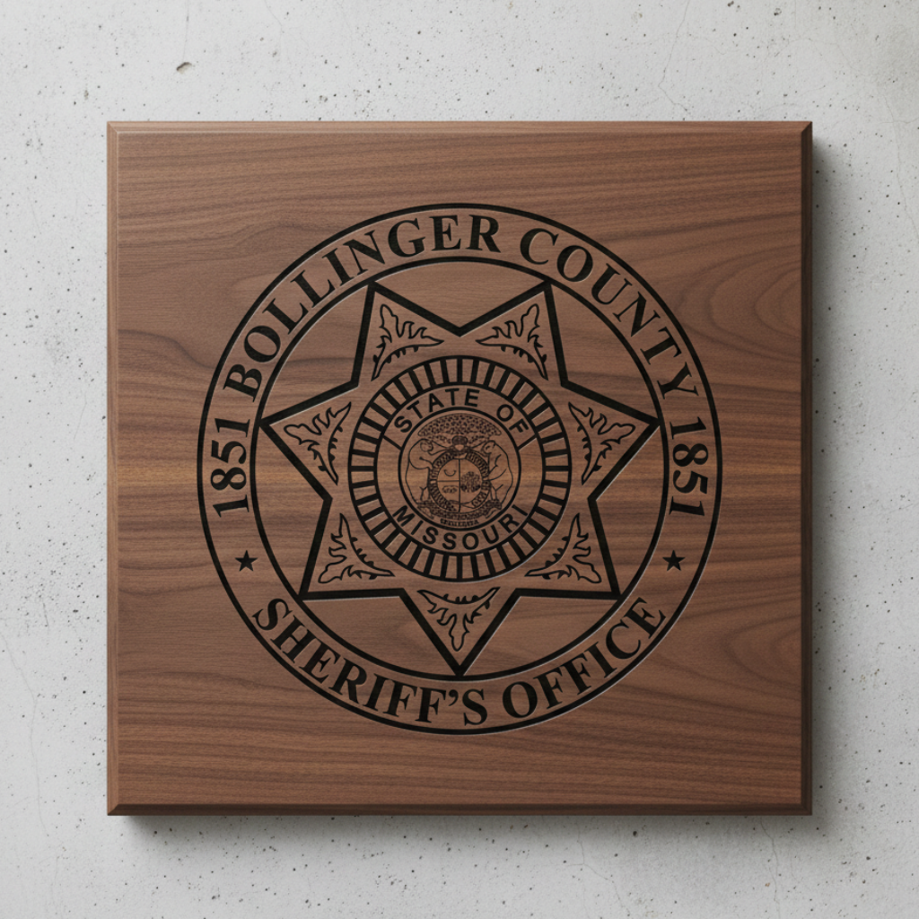 Bollinger County Sheriff Badge SVG
Missouri Sheriff Office Vector
Bollinger County 1851 Badge Design
Law Enforcement Star Logo for CNC
Sheriff Department Emblem SVG File