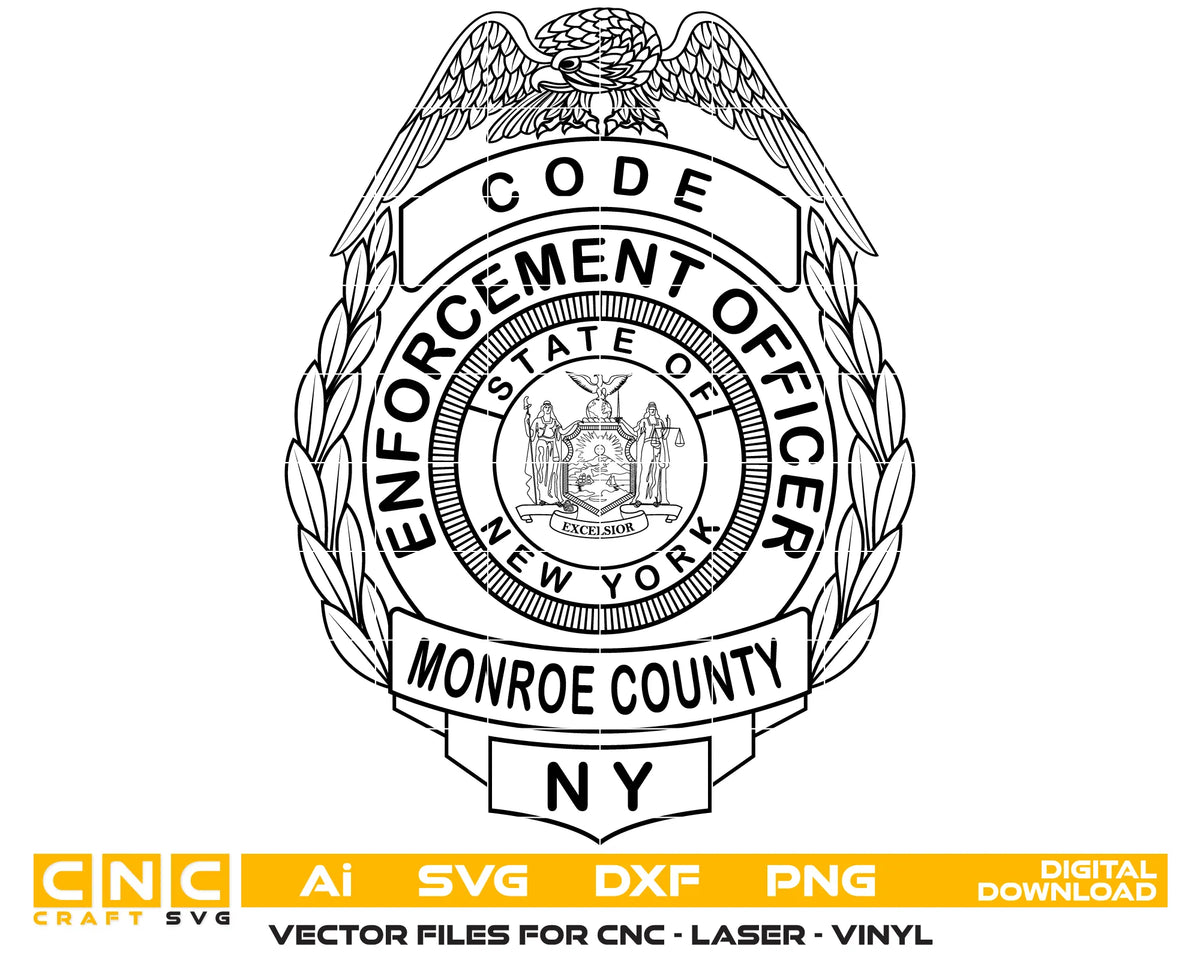 Monroe County Code Enforcement Officer Badge NY SVG Public Safety Vector