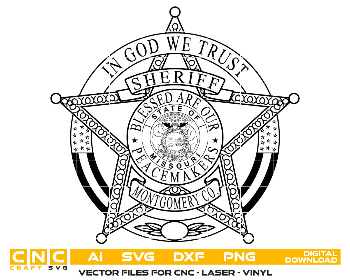 Montgomery County Sheriff's Office Badge SVG Missouri Law Enforcement Vector