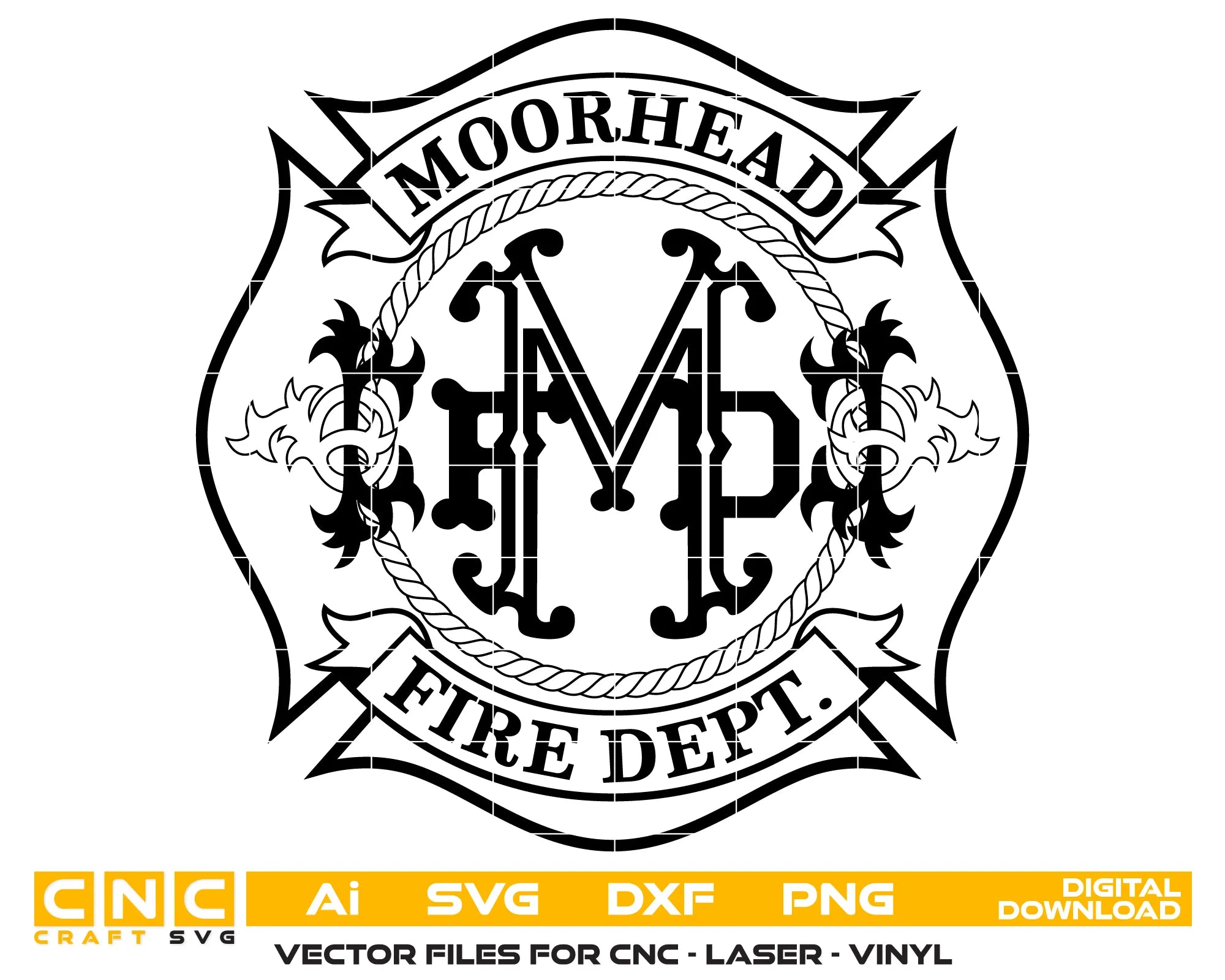 Moorhead Fire Department Logo SVG Minnesota Firefighter Vector