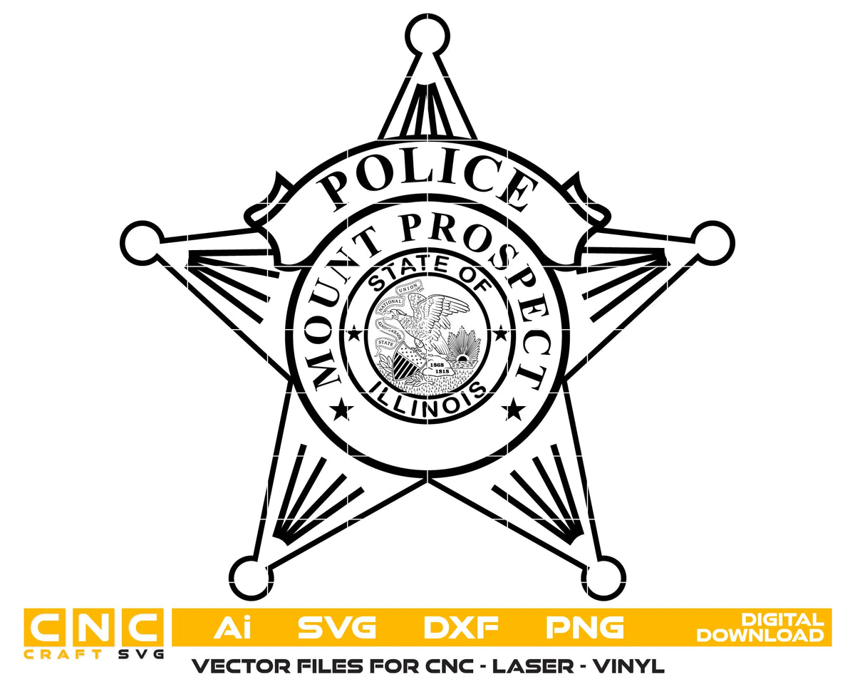 Mount Prospect Police Department Badge SVG Illinois Law Enforcement Vector