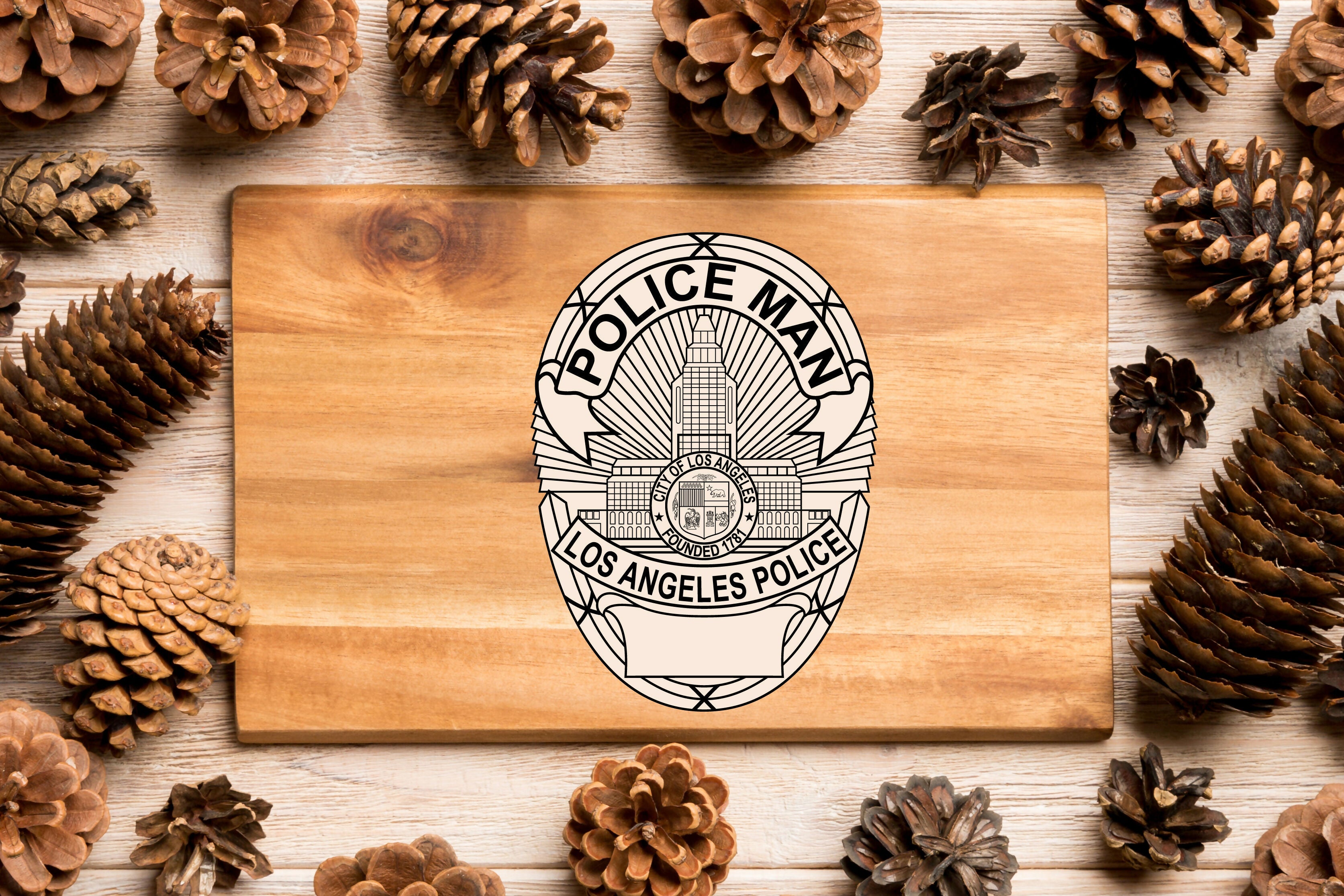 Los Angeles Police Man Badge-01