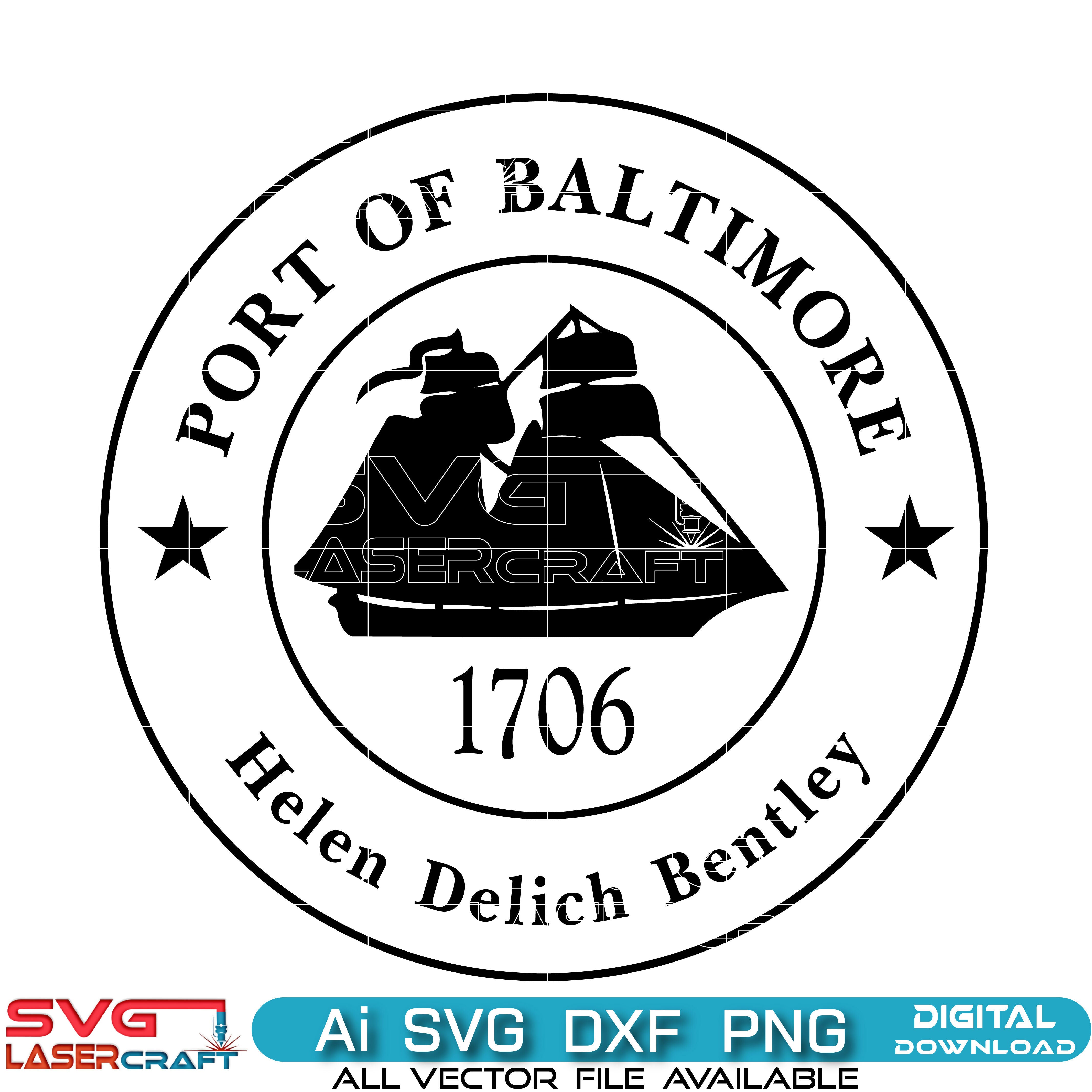 Port Of Baltimore Logo Seal Svg