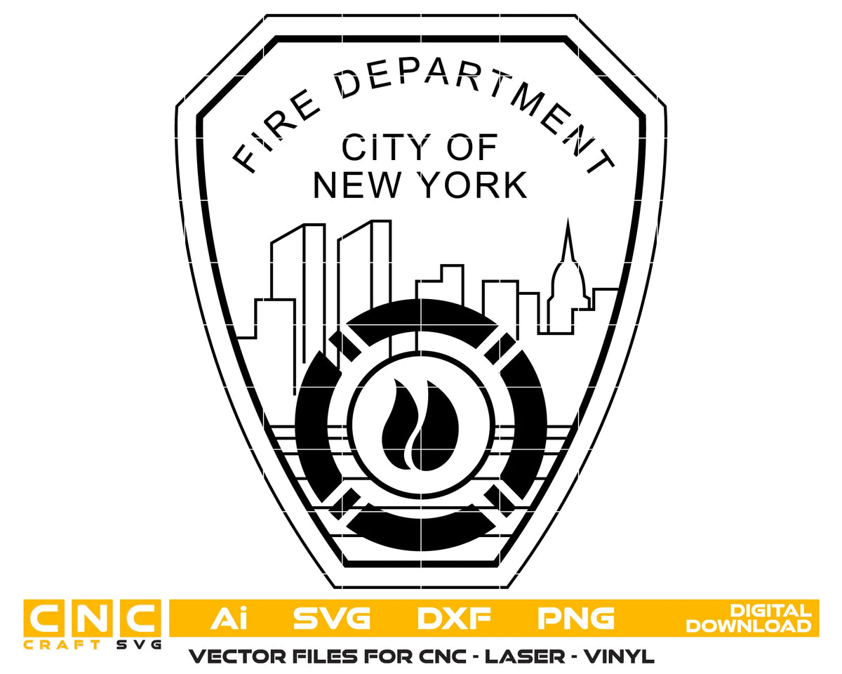 New York City Fire Department Patch SVG Firefighter Vector