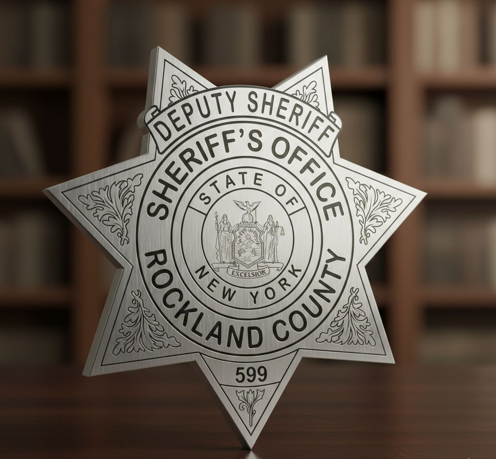 Rockland County Deputy Sheriff Badge SVG
New York Law Enforcement Vector Design
NY State Seal Police Emblem
Deputy Sheriff Star for Engraving
Rockland County Shield CNC File