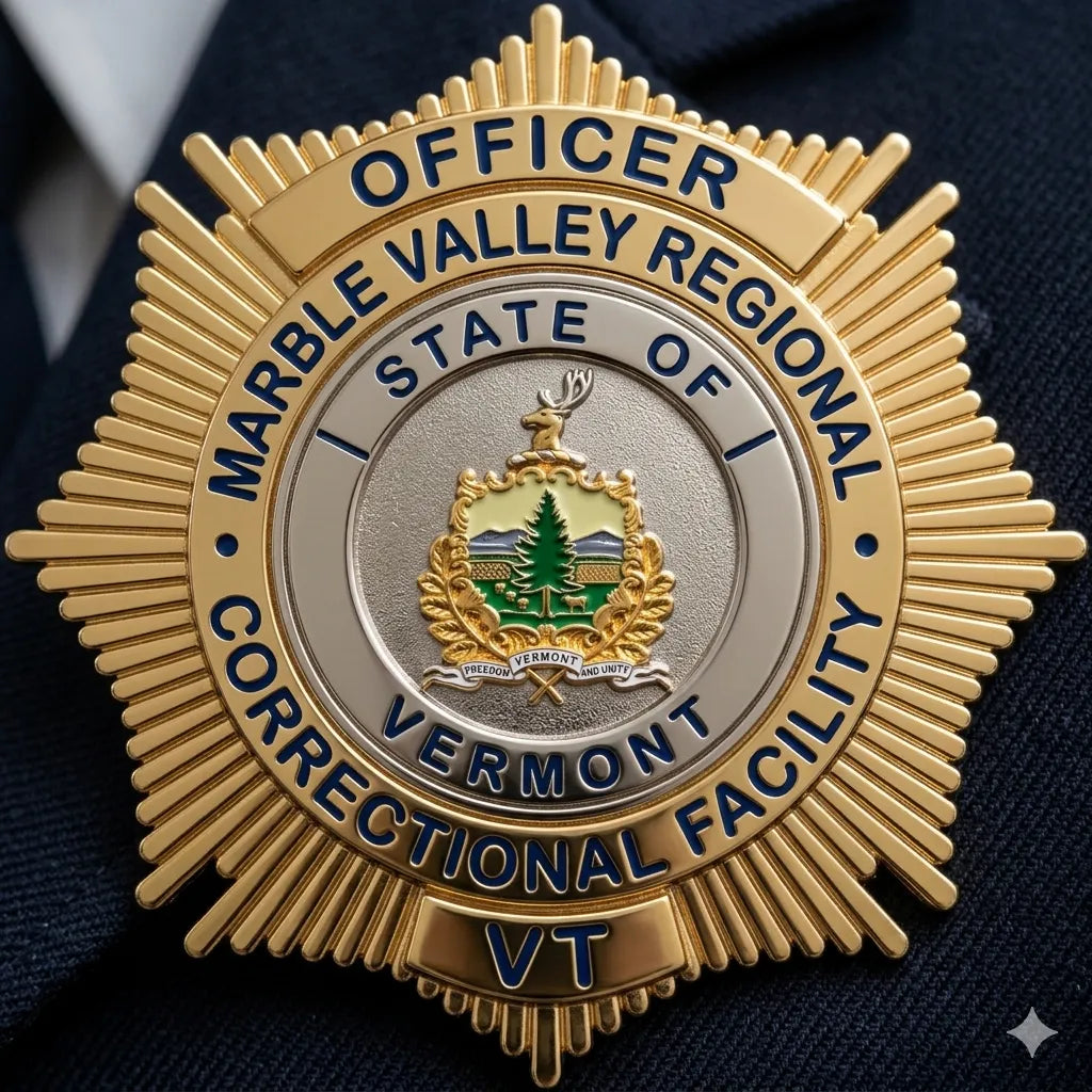 Marble Valley Regional Corrections Officer Badge SVG
Vermont Law Enforcement Vector Design
Corrections Officer Badge Engraving File
Marble Valley Corrections Sign CNC File
Eagle Shield Badge Vector for Laser Cutting
