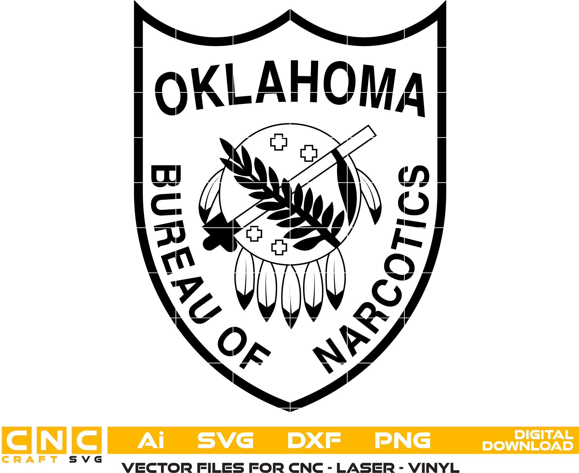 Oklahoma Bureau of Narcotics Logo SVG, Oklahoma Narcotics Bureau Logo Vector, Bureau of Narcotics Emblem SVG, Law Enforcement Narcotics Logo, Police Seal Vector, Logo Engraving File