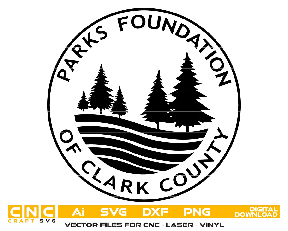 Parks Foundation Of Clark County Logo SVG Tree Landscape Vector