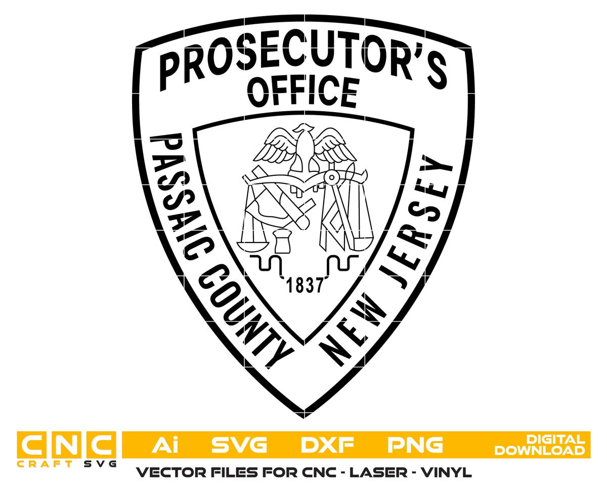 Passaic County Prosecutor's Office Patch NJ SVG Police Vector